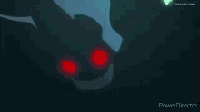 a silhouette of a monster with a green sword and a white tail is fighting another monster .