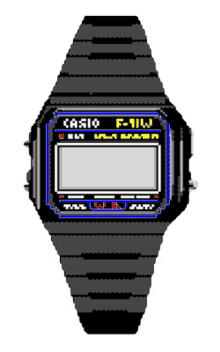 what are you waiting for casio watch vintage watch graphic art colorful