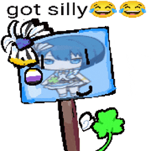 a sign that says got silly with a picture of a girl