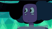 a purple cartoon character with a surprised expression on his face