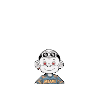 a cartoon character wearing a shirt that says miami on it