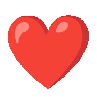 a red heart with a white background is shown in a cartoon style