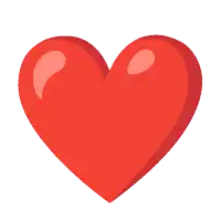 a red heart with a white background is shown in a cartoon style