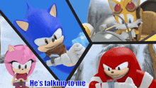 a collage of sonic the hedgehog knuckles and amy rose