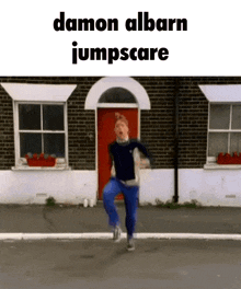 Damon Albarn Jumpscare Gorillaz GIF - Damon Albarn Jumpscare Damon Albarn Gorillaz GIFs