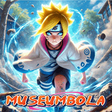 a poster with a cartoon character and the words museumbola on the bottom