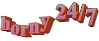 a 3d rendering of the word horny 24 7