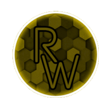 a circle with the letter r and w inside of it