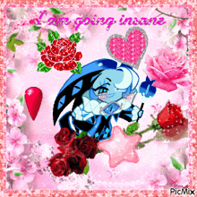a picture of a cartoon character with the words i am going insane on the bottom