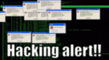 a computer screen displays a hacking alert