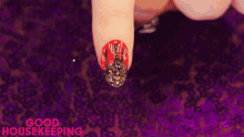 Dripping Blood Halloween Nail Art GIF