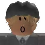a cartoon character with a surprised look on his face wearing a hat and tie .