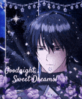 a picture of a man with the words goodnight sweet dreams on the bottom