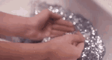 Glitter Hands GIF - Glitter Hands Silver GIFs