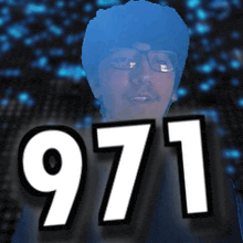 a man with glasses and the number 971