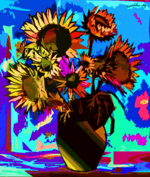 sunflowers flowers trippy contemporary art graphic design