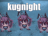 a cartoon drawing of a girl with the word kugnight on it