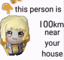 a picture of a doll with the words 41 km near you on the bottom