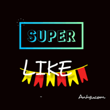 a black background with the words super like written in white