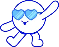 a cartoon character wearing heart shaped sunglasses is walking
