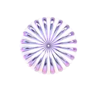 a purple and white circle with a white background