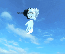 a picture of a person floating in the air with the words biopath normal written below them