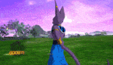 a video game screen shows a character named beerus and says " boost "