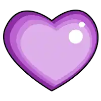 a purple heart with a white circle inside of it