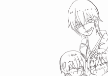 a drawing of a group of anime characters with different expressions on their faces