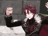 a man with a crown on his head is wearing a black jacket