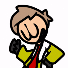 a cartoon drawing of a person with the letter w on his face