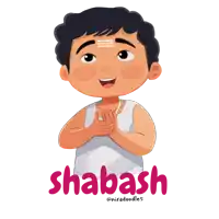 a cartoon of a boy with the name shabash on it