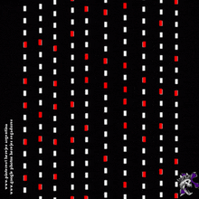 a black background with red and white lines and the words www.pinterest.com.ar/creation on the bottom