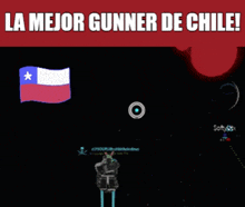 a screen shot of a video game with the words la mejor gunner de chile on the top