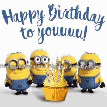 happy birthday minions hbf greetings cupcake