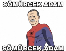 a cartoon of a man in a spiderman suit with the words somurcek adam
