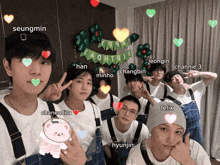 seungmin chaneadita felix han minho changbin channie 3 and seungmin pose for a photo