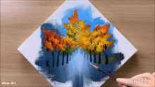 a painting of trees on a canvas is made by wow art