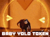 a picture of a cartoon character with the words baby yolo token