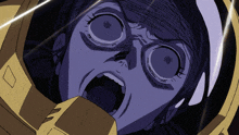 a close up of a person 's face with a shocked look on their face