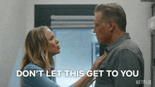 a netflix ad shows a man and a woman talking to each other