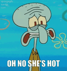 Squidward Shaking Squidward GIF - Squidward Shaking Squidward Oh No Shes Hot GIFs