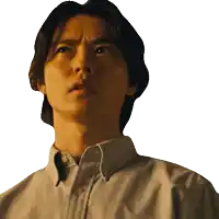 a man with a serious look on his face is wearing a button down shirt