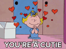 You'Re A Cutie - Peanuts GIF - Cutie Hearts Ilu GIFs