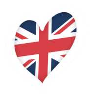 a heart with a british flag inside of it