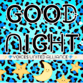 a poster that says good night with a leopard print background