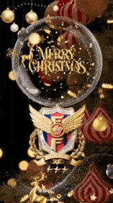 a christmas tree with a merry christmas greeting on it