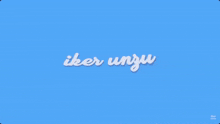 a blue background with the words " iko unzu " on it
