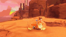 a girl is riding on the back of a donkey kong in a video game
