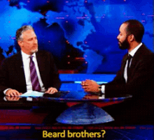 Beard Brothers! GIF - The Daily Show Jon Stewart Wyatt Cenac GIFs